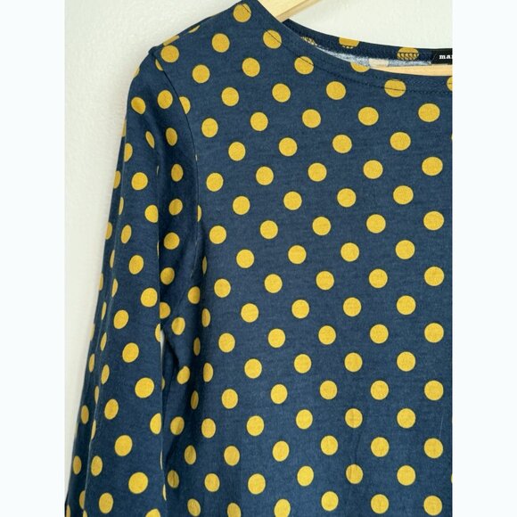 Marimekko Size XS Blue Yellow Polka Dot Shift Dress Pockets Minimalist Mod Retro - Picture 4 of 9